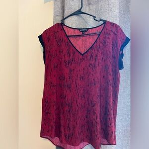 Red Express satin blouse